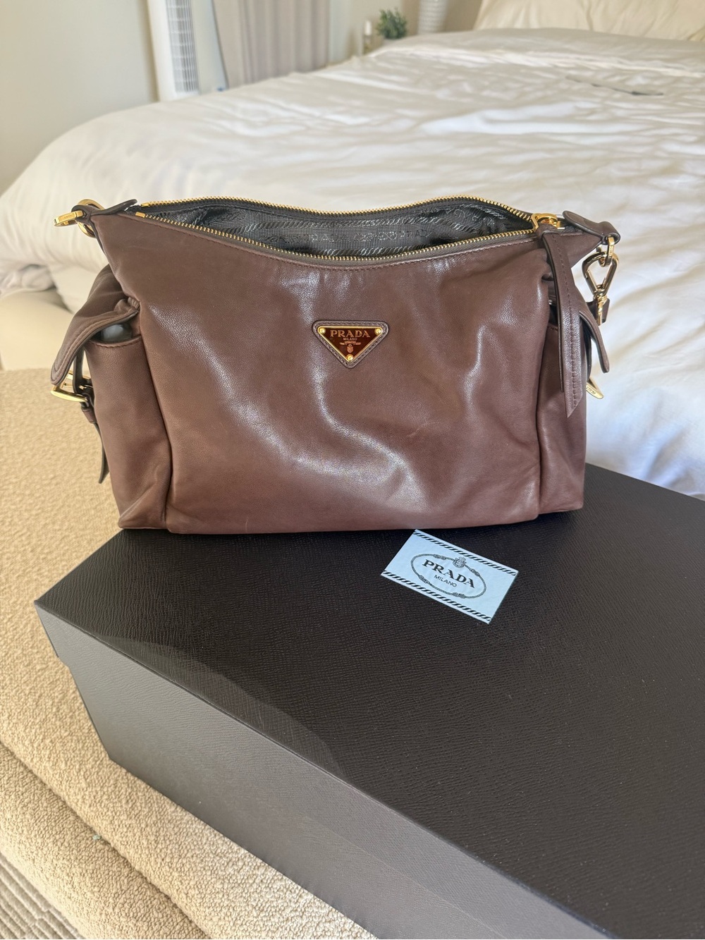 Prada Explore Nappa Leather Bag Brown Large NWT $3750 Retail - Picture 9 of 14